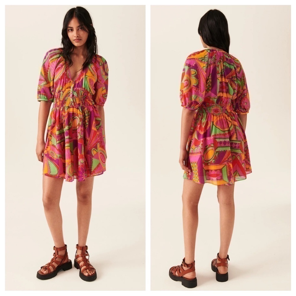 Ba&Sh 2 Womens Size 6 Dova Puff Sleeve Mini Dress New